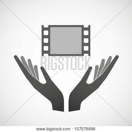 Two Vector Hands Offering A Film Photogram