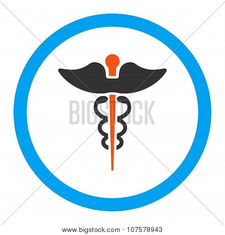 Caduceus Rounded Vector Icon