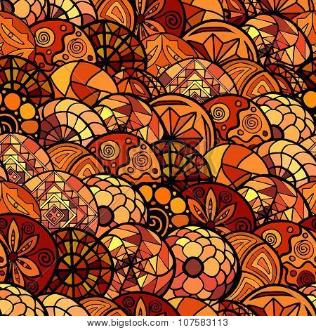 Hand Drawn Vector Ethnic Seamless Pattern