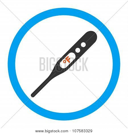 Fahrenheit Thermometer Rounded Vector Icon