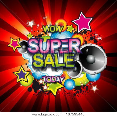 Super Sale Today background for your promotional posters, advertising shopping flyers, discount banners, clearence sales event, seasonal promotions and so on.
