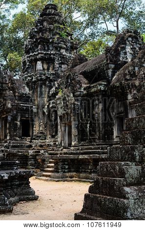 Thommanon, part of Khmer Angkor temple complex, popular among tourists ancient landmark and place of worship in Southeast Asia. Siem Reap, Cambodia.