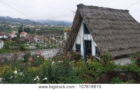 traditional thatched cottage at Santana Madeira.