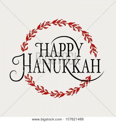 Happy Hanukkah Logotype, Badge And Icon Typography
