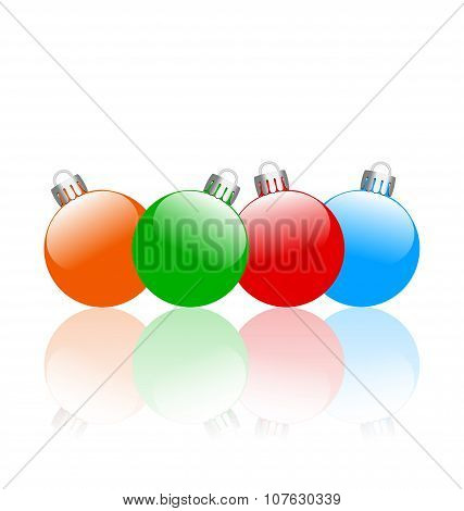 Christmas Balls With Reflection