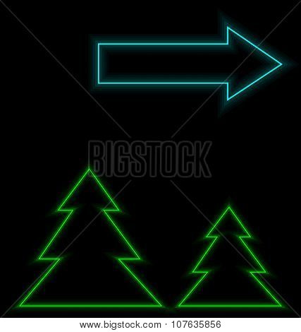 Self-illuminated Christmas Trees With Arrow