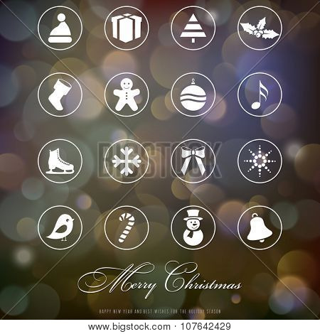 Christmas icons set.Vector