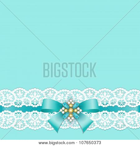 Lace border with bow