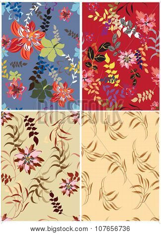 Seamless  spring flower illustration