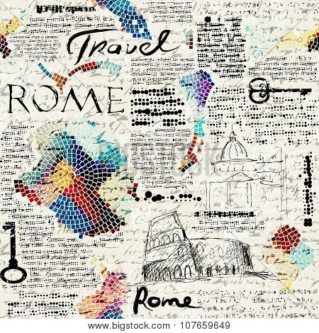 Rome newspaper background