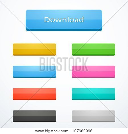 Set of rectangle buttons