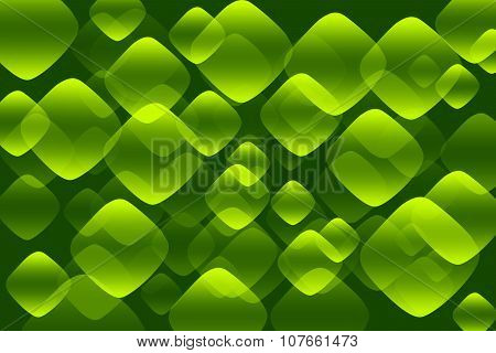 Green Abstract Background with Rounded Rectangle Bubbles