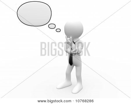 pensamiento humano 3D con burbujas para llenar con el texto que desee