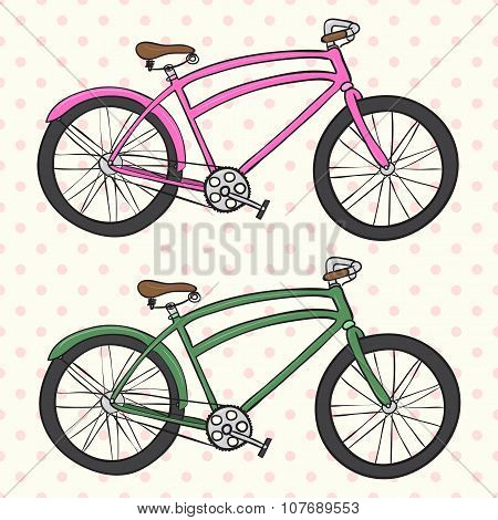 Hand Drawn Retro Bicycle