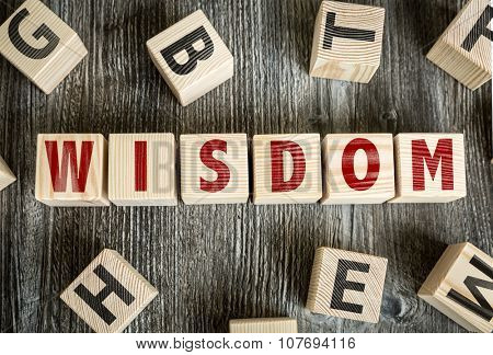 Wooden Blocks with the text: Wisdom