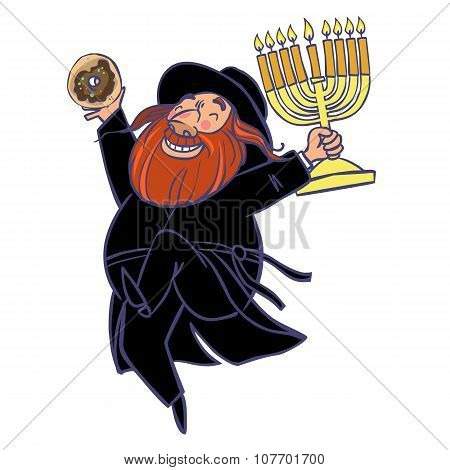 Hasid Dancing With Donuts