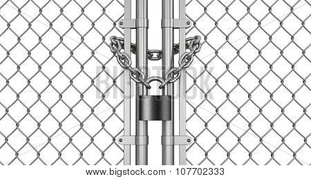 lock on fence (clipping path included)
