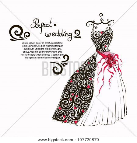 Wedding dress illustration to decorate your perfect wedding