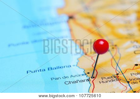 Chanaral pinned on a map of Chile