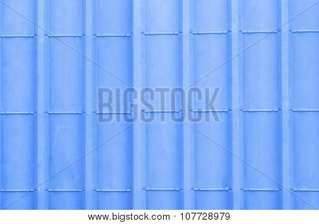 Pattern of blue metal sheet roof for background.