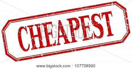 Cheapest Square Red Grunge Vintage Isolated Label