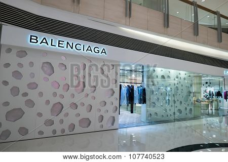 Balenciaga Fashion Boutique Display Window. Hong Kong