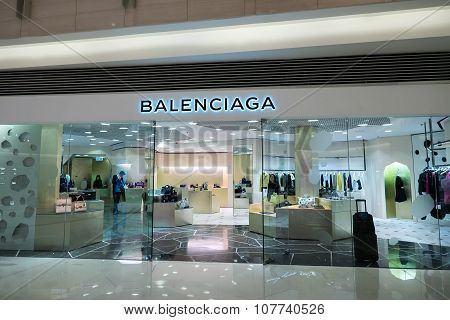Balenciaga Fashion Boutique Display Window. Hong Kong