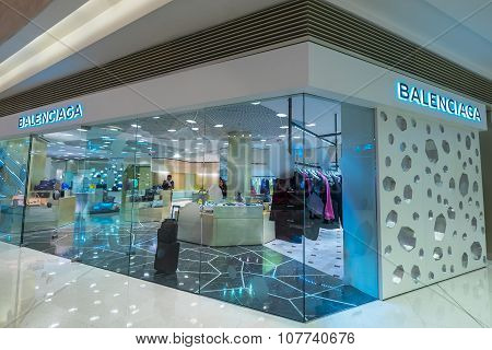 Balenciaga Fashion Boutique Display Window. Hong Kong