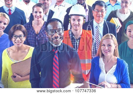 Multi-Ethnic Group of People with Various Occupations Concept