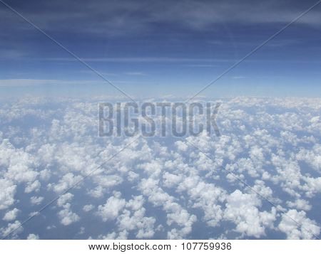 Clouds and sky, View on plane