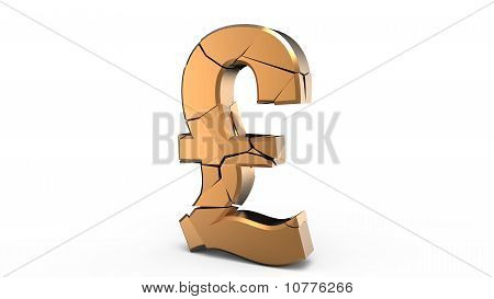 Brutna guld pund Symbol