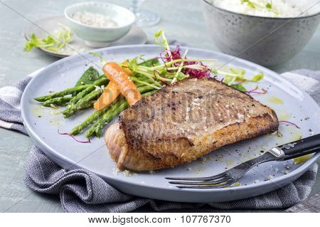 Saithe Fish with Rice and Vegetable