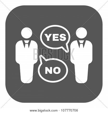 The dispute icon. Dialog and  negotiation, discussion symbol. Flat