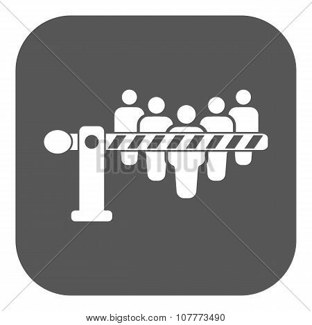 The barrier icon. Roadblock and borderline, stop, checkpoint symbol. Flat