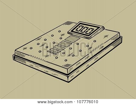 Illustration of scales. Sports equipment.