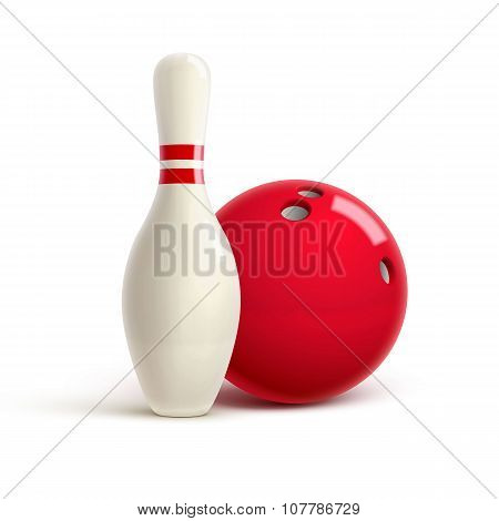 bowling realistic theme  Editable vector on white background