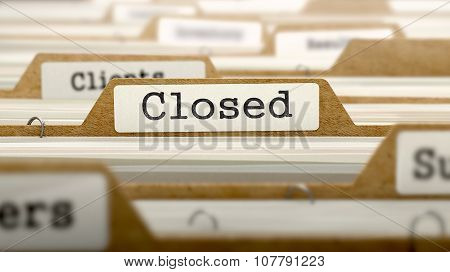 Closed Concept with Word on Folder.