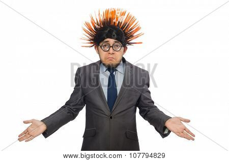 Funny man with mohawk hairstyle