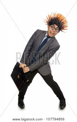 Funny man with mohawk hairstyle