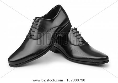 Male black shoes isolated on white