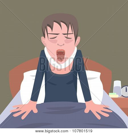 person with strong cough