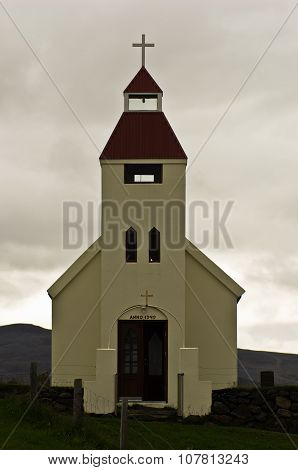Church at Modrudalur farm in central Iceland