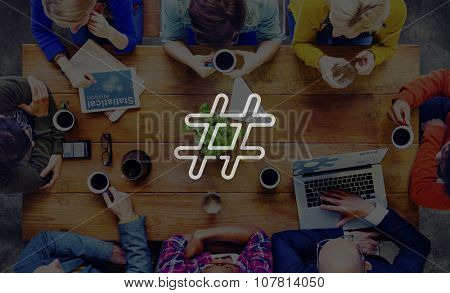 Hashtag Icon Social Media Blog Post Concept