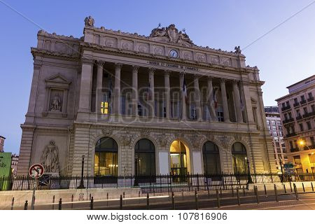 Palais De La Bourse In Marseilles, France