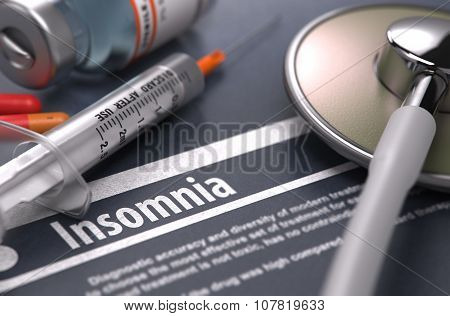 Diagnosis - Insomnia. Medical Concept.