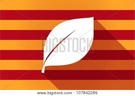 Long Shadow Catalonia Vector Flag With A Leaf