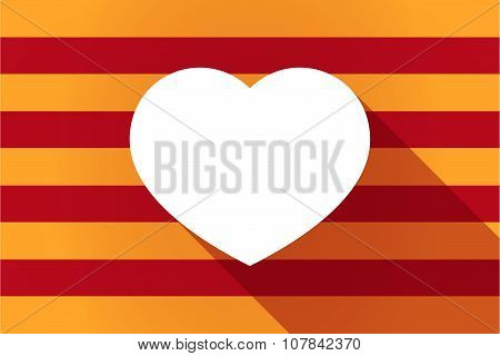 Long Shadow Catalonia Vector Flag With A Heart