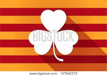 Long Shadow Catalonia Vector Flag With A Clover