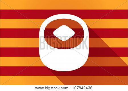Long Shadow Catalonia Vector Flag With A Piece Of Sushi