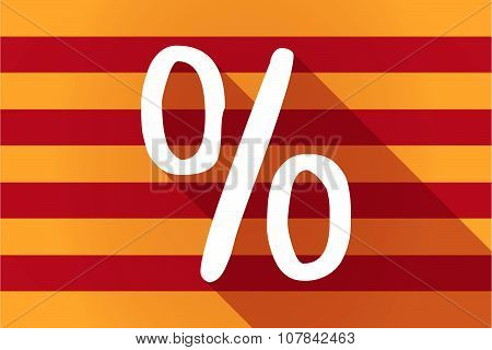 Long Shadow Catalonia Vector Flag With A Discount Sign